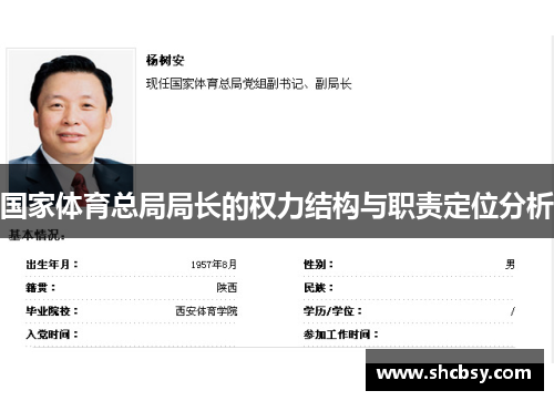 国家体育总局局长的权力结构与职责定位分析